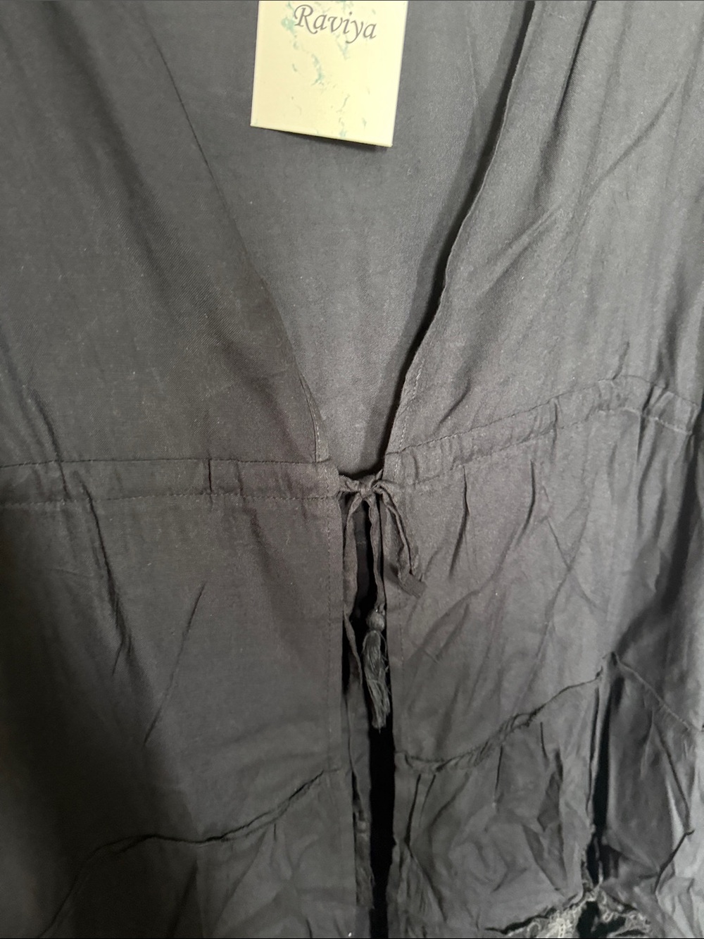 NWT Raviya Black Tiered Crochet-Trim Cover Up - Picture 8 of 8
